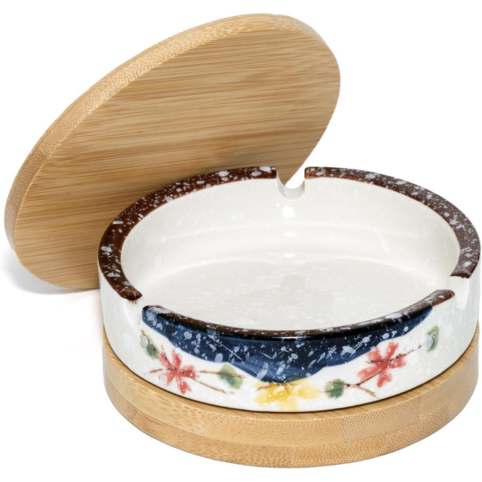 Ашенбечер для вулиці з кришкою та вставкою з нержавіючої сталі, дерев'яний, герметичний, для балкона, тераси, саду, кафе, ресторану, дому, офісу