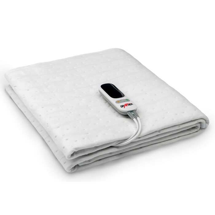 Електрична ковдра Grafner XL з двозонним підігрівом 190x90 см: тіло та ноги, LED пульт, 6 температур, захист від перегріву, автовимкнення, 78 Вт, пральна, 190x90