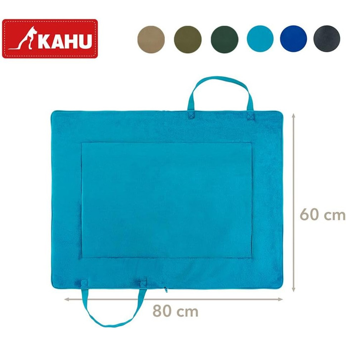 Складаний килимок для собак KAHU® для подорожей (60x80 см) • Зручний килимок-подушка для собак • Килимок для собак у подорожах • Легкий килимок для собак • Миючий килимок для собак • Колір: блакитний
