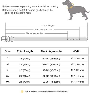 Стильний шкіряний нашийник для собак Didog: чорний, регульований, з гравіюванням, L (17.0-20.0 см)