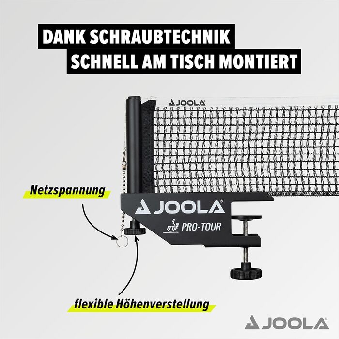 JOOLA Pro Tour Single Table Tennis Net - Black, 152cm - Unisex Adult Table Tennis Set
