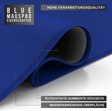 Килимок для миші TITANWOLF XXL 900 x 400mm - великий, для геймінгу, синій