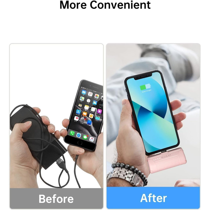 Портативний повербанк 4500mAh з PD для iPhone (персиково-рожевий)