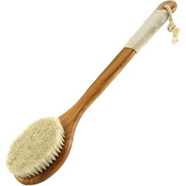 Women's bath scrubbers, men's bath brushes made of horsehair with a long handle, back brush, bath brushes for shower, bath, body brushes
