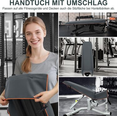 Набір спортивних рушників 2 шт. 120x50 см з кишенею на блискавці, мікрофібра, для фітнесу, тренувань, кемпінгу, подорожей (сірий-жовтий)