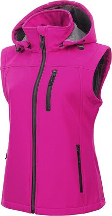 Легка софтшеллова жилетка CREATMO для жінок, вітронепроникна, з віднімною капюшоном, фіолетовий, XS