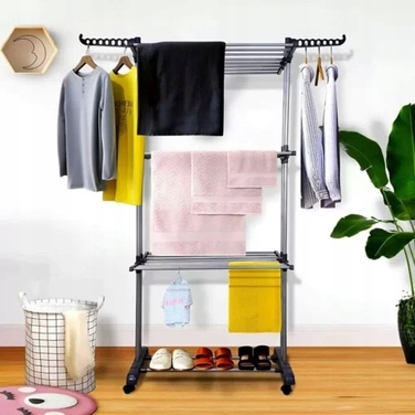 Вертикальна підлогова сушарка для одягу на колесах, велика, для балкона
