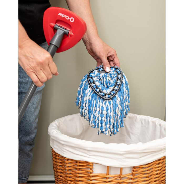 O-Cedar EasyWring Microfiber Spin Mop Refills, Floor Cleaning System with 2 Extra, Plastic, Rinseclean Spin Mop & Bucket + 2 Extra Refill Packs, RC