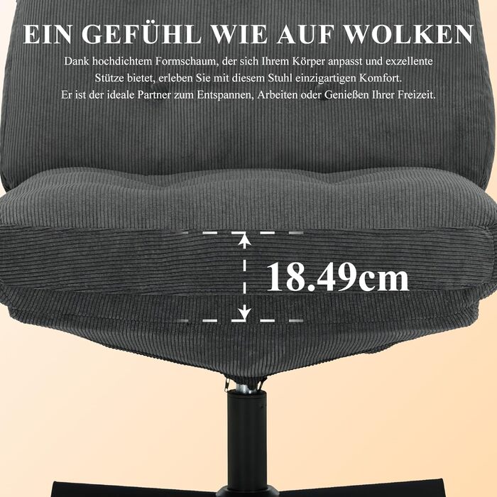 Офісний стіл COLAMY: ергономічне крісло з підлокітниками 3D, регульованою підголівником, для офісу, дому та навчання, чорний (темно-сірий), набір 2 шт.