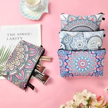 Набір косметичних сумок з брезенту, 4 шт. – Косметичка для подорожей, органайзер для макіяжу, багатофункціональна сумочка з блискавкою, аксесуари для косметики, кольорова