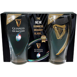 Набір з двох склянок Guinness Six Nations, 500 мл