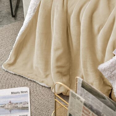 Плед Mixibaby для дому, теплий та м'який, 150 x 200 см, колір: натуральний