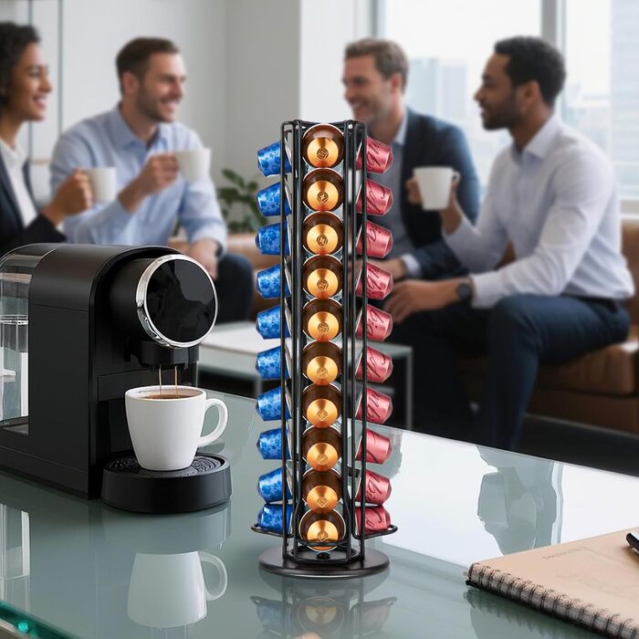 Тримач для капсул Nespresso MOLEDINO – органайзер для 40 капсул, обертання 360°, чорний