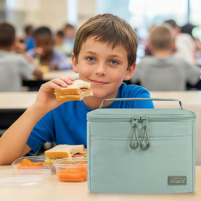 Зручна термосумка-ланчбокс для їжі: компактна, легка, водонепроникна, для роботи та школи (зелена, Upgrade 2026)