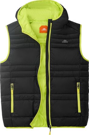 Чоловіча степкова жилетка NORDCAP, легка, тепла та вітростійка, спортивна жилетка з капюшоном та кишенями на блискавці, розмір M-3 (XXL, чорний)