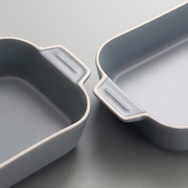 Форма для лазаньї, 2 шт., 22 x 12 см, керамічна, з ручками (блакитна)