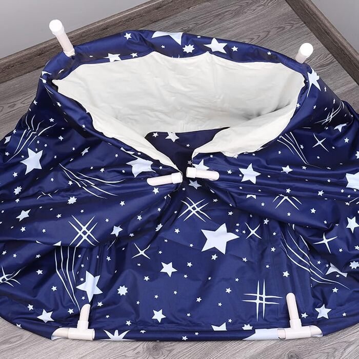 Foldable Bathtub for Adults, 132 x 68 x 47 cm, Steam Bucket for Sauna, Shower, and Ice Bath, Portable, Non-Inflatable (Blue)