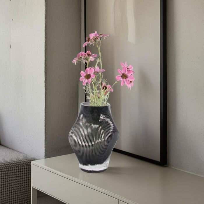 Сучасна скляна ваза ручної роботи для декору столу, велика ваза для квітів в дім або офіс, ідеальна для троянд та тюльпанів