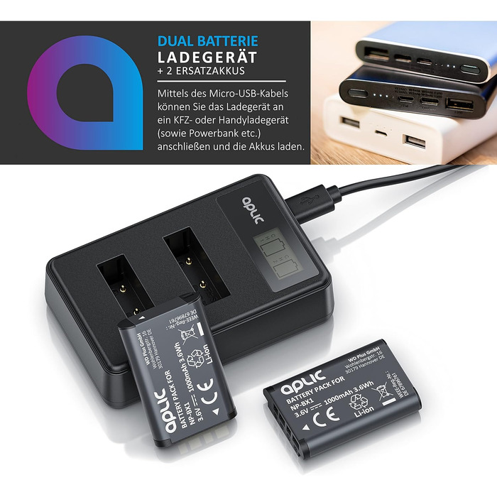 Зарядний пристрій для акумуляторів CSL - 4 слоти AA/AAA NiMH з LCD-дисплеєм, чорний (Тип 2)