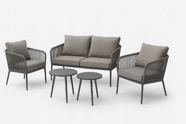 Комплект садових меблів ExitoDesign з металу, сірий, 5 предметів
