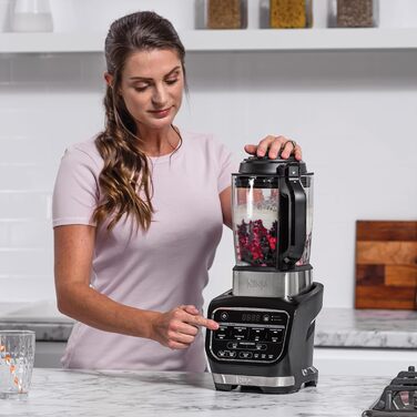 Ninja Foodi Hot & Cold Blender with Auto-iQ Programs - 1.7L Glass Jug, 1000W, Includes Masher & Cleaning Brush