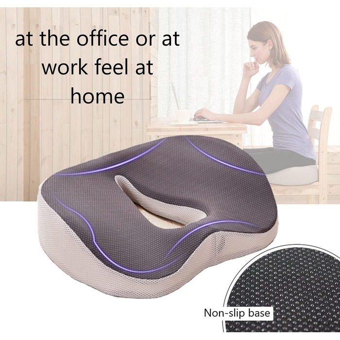 Подушка ортопедична Coxis з піни Memory Foam для офісного крісла, автомобіля, кухні: підтримка спини, геморою, при анальних тріщинах