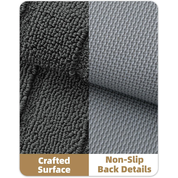 Килимок для дому COLOR&GEOMETRY 44x76 см - машинне прання, протиковзкий, вбираючий, мінімалістичний дизайн для входу, порогу та коридору (Сірий, 92 x 152 см)