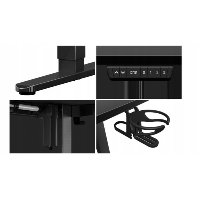 Ігровий стіл Huzaro, чорний, МДФ, з регулюванням висоти