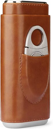 Набір 3 коричневих шкіряних скриньок для сигар з кедровою підкладкою, вологомір, сигарний гуморидор, тримач для сигар, ножик для сигар з нержавіючої сталі