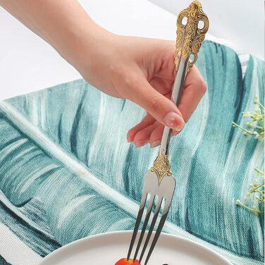 Набір столових приборів Prächtiges Barock 20 предметів з нержавіючої сталі 18/10 (золото-срібло) в подарунковій коробці - виделки, ложки, ножі