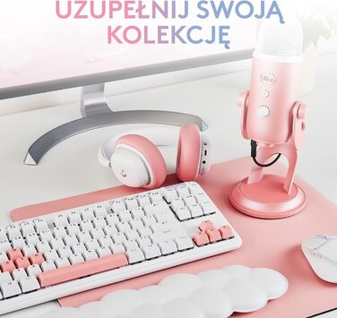 Мікрофон Logitech G Blue Yeti USB для стрімінгу, подкастів та запису (білий) - Преміум якість, Blue VO!CE