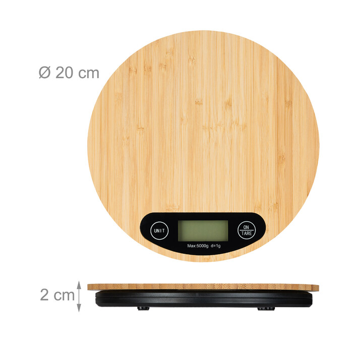 Relaxdays Digital Kitchen Scale with Bamboo