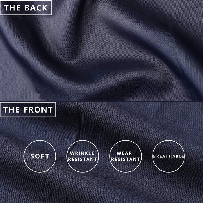 Елегантна жилетка для чоловіків HISDERN: весільна, класична, однотонна, для ділового стилю, smoking, з кишенями, темно-синій, розмір M