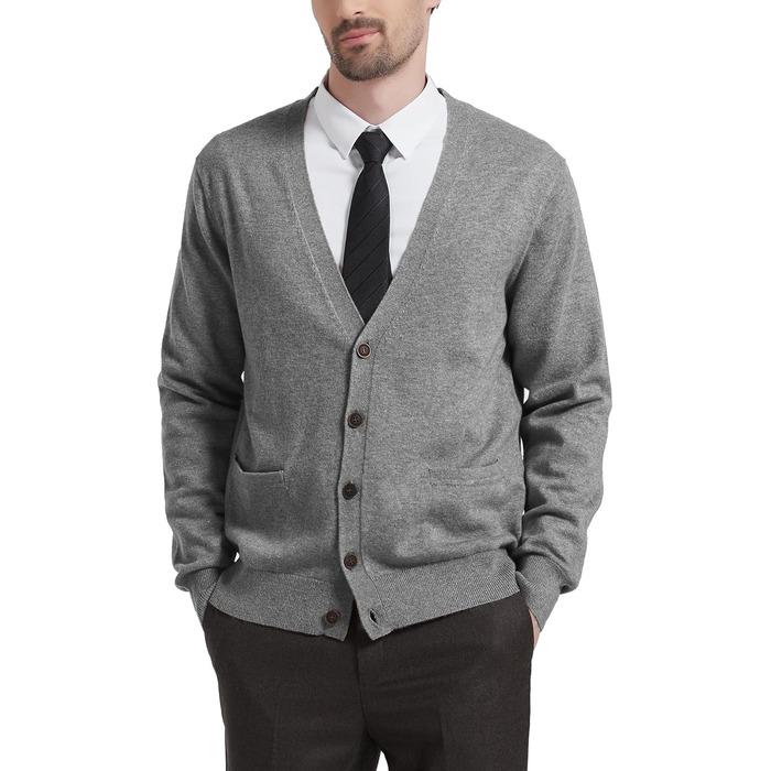 Чоловічий кардиган Kallspin з вовняної суміші, сірий, розмір L