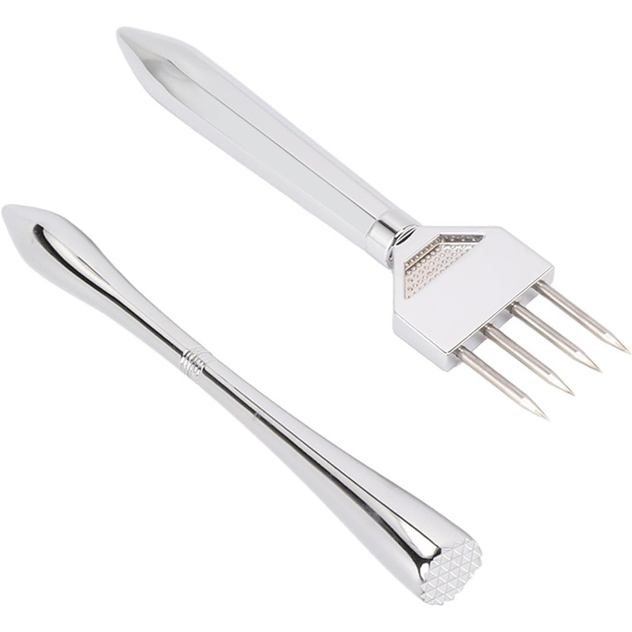 Ice pick, metal, stainless steel, ice axe, ice breaker, ice chisel, ice removal pick, crushed ice tool for kitchen bars, bartenders (A)