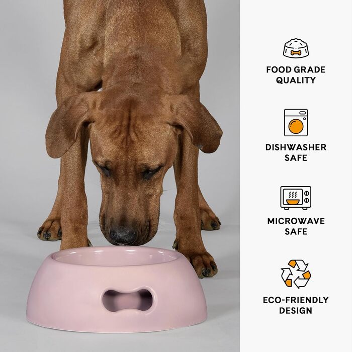 Миска для собак UNITED PETS Pappy, екологічна, зроблена в Італії, 1100 мл (Рожева, S)