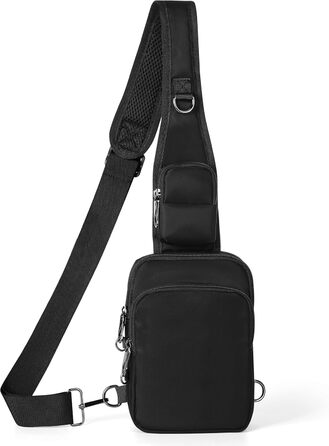 Чоловіча/Жіноча нагрудна сумка через плече Anti Diebstahl, чорна, водовідштовхуюча, з RFID-блокуванням