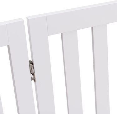 Захисний бар'єр для собак COSTWAY 89 см, 4 панелі, дерев'яний, дитячий, розкладний, захист від сходів, гнучкий, білий