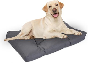 Крісло-ліжко для собак Relaxdays, 110 x 90 см, м'який лежак для великих собак, вологостійкий, можна прати, лежанка для тварин (Сірий, L 65 x B 90 x H 10 см)