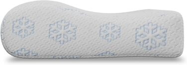 MARPUR Sleep Pillow, Neck Support Pillow, Orthopedic PURTEX Ice, Filling: Foam, H3 firmness in White with Snowflakes, Head Pillow Inc. Cover, Washable with Cooling Effect, 50x35x12/7 cm
