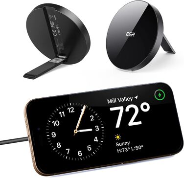 Бездротовий зарядний пристрій ESR MagSafe з підставкою для iPhone 17/16/16 Pro/16 Pro Max/15/14/13, AirPods 4/3/2 Pro, білий (без адаптера живлення)