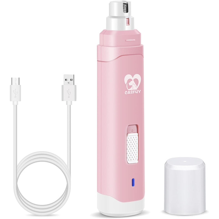 Електричний триммер для собак та котів Casfuy - професійний, 2 швидкості, акумуляторний, рожевий