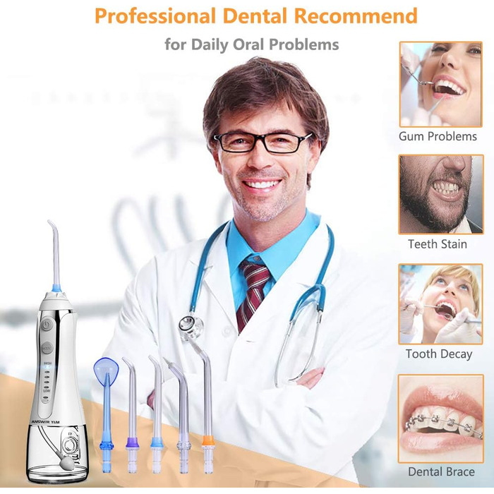 Іригатор для порожнини рота Munddusche: 5 режимів, бездротовий, IPX7, для щоденної гігієни, 300 мл