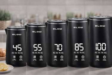 Електричний чайник Blow 2200 Вт, 1,8 л, з регулюванням температури, чорний