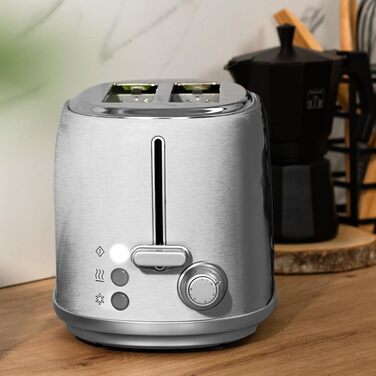 Тостер Cecotec Toaster 2 Scheiben Retro з нержавіючої сталі, 980 Вт, 2 слоти, регулювання потужності, піддон для крихт