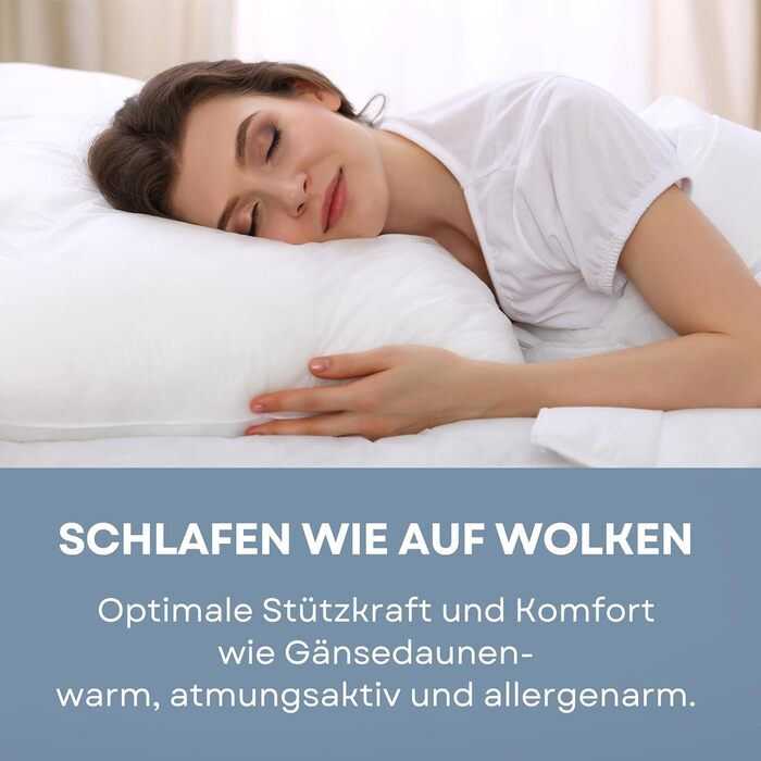 Hatchka Down Alternative Pillow 80x80 - High-Quality Down Pillow Alternative Filling, Durable & Breathable Down Microfiber Pillow 80x80 for a Restful Sleep, Pillow 80x80 OekoTex 80x80 cm