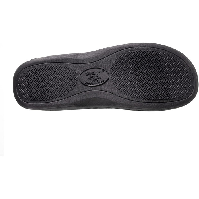 Чоловічі тапочки Isotoner з піною пам'яті та внутрішньою/зовнішньою підошвою. М'який халатний дизайн, чорний мікрозамш, середній розмір