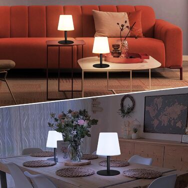 Акумуляторний LED настільний світильник Malux з димером, теплий/холодний білий (3000K/7500K), водонепроникний IP44 для дому та саду