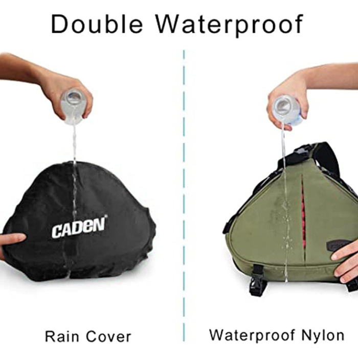 Сумка для камери CADeN: зручна фотосумка через плече для Canon, Nikon, Sony DSLR/SLR з об'єктивом та штативом (армійний зелений)