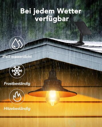 FabStyl Solar Hanging Light for Outdoor/Indoor, Solar Lamps Pendant Light with Pull Switch & E27 Bulb, IP65 Waterproof for Garden Pergola Garage